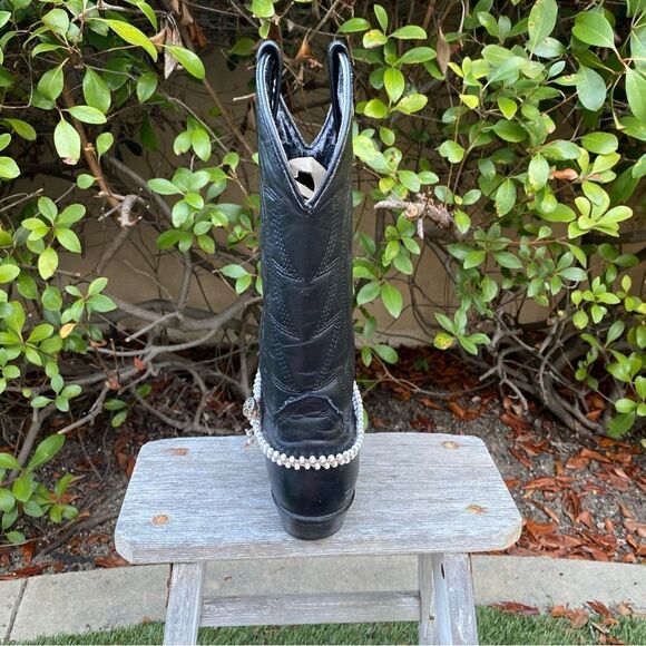 New Hand Made Western Brown & Pearlized Circle Boot Charm/Double Wrap Bracelet - Picture 8 of 10